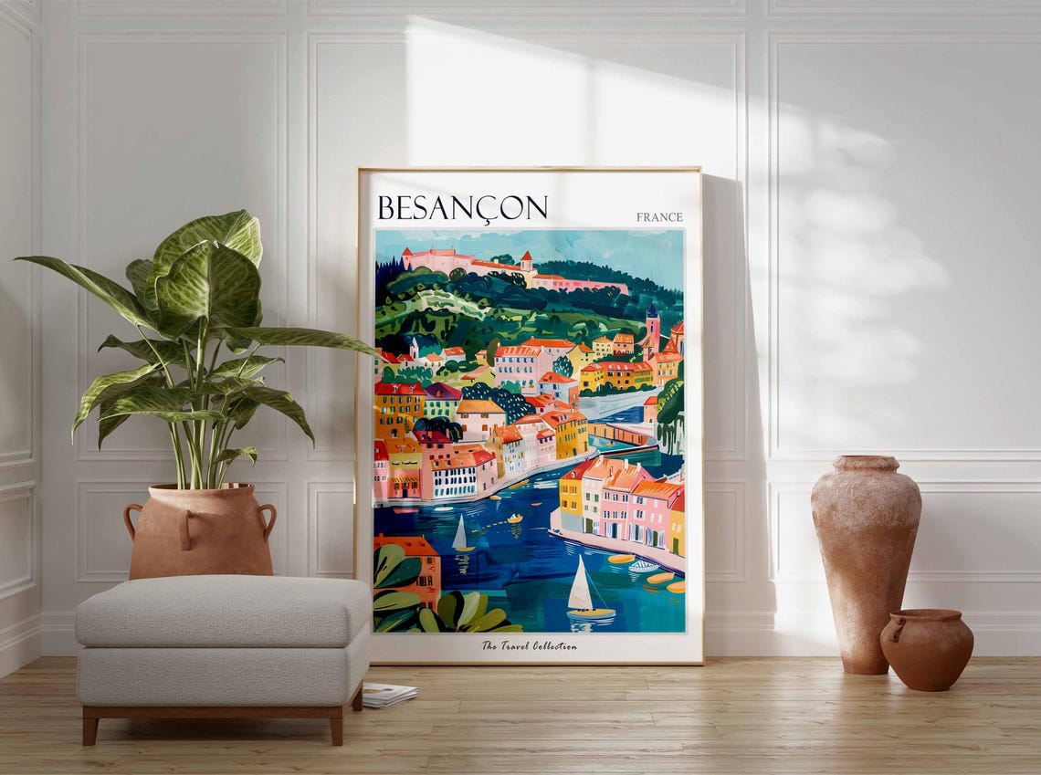 Besanon Poster France Travel Print French Decor Europe Travel Poster European Wall Art Besanon Gift Besanon Travel Poster - Image 3
