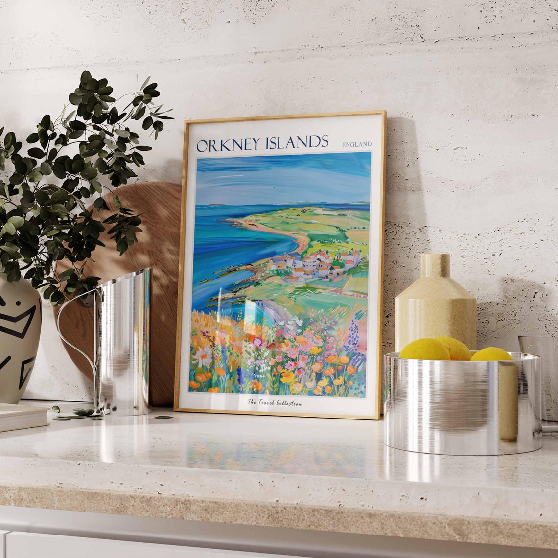 Orkney Islands Coastal Village Curved Bay Scene Travel Poster - Image 3