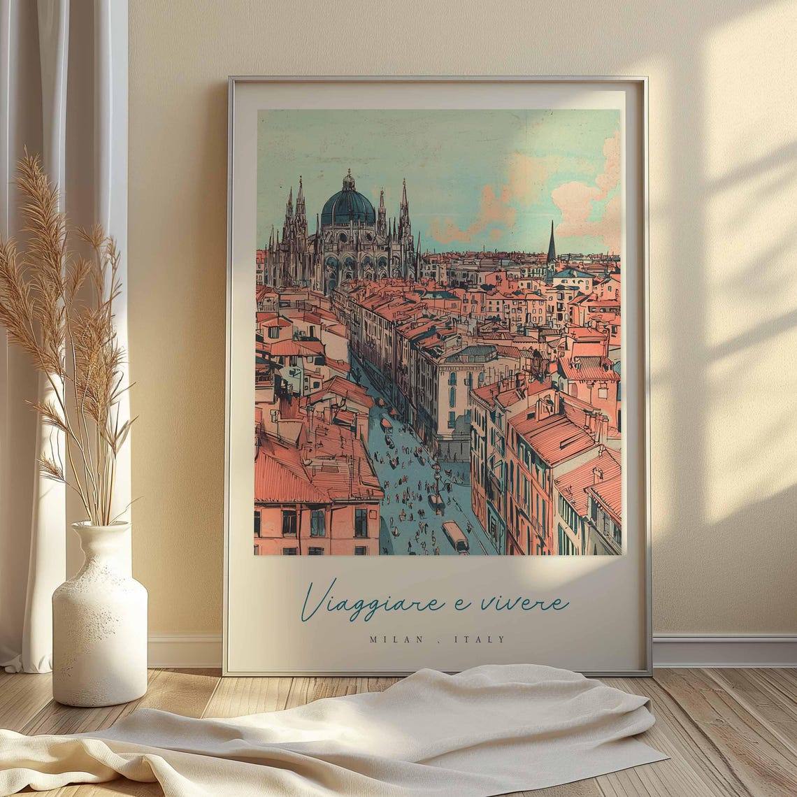 Milan Poster Italian Travel Print Milan Travel Art Milan Wall Art Italy Art Italy Travel Decor Italian Travel Gift - Image 2