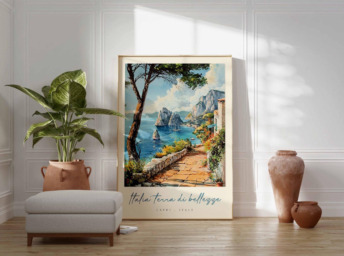 Capri Poster Capri Travel Print Capri Travel Art Capri Wall Art Italy Art Italy Travel Decor Italian Travel Gift - Image 3