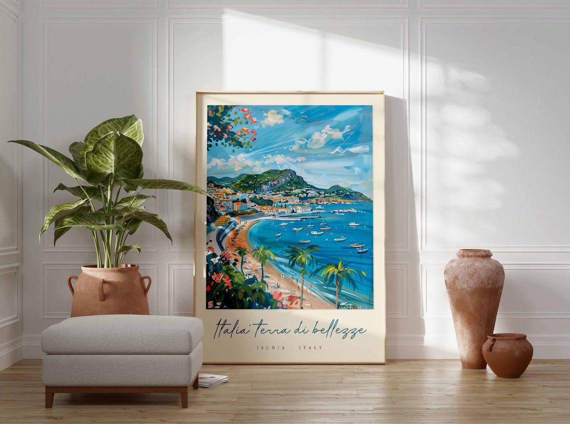 Ischia Poster Italian Travel Print Ischia Travel Art Ischia Wall Art Italy Art Italy Travel Decor Italian Travel Gift - Image 3