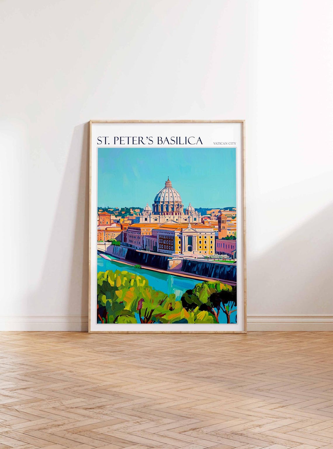 St. Peter's Basilica Vatican City Tiber River Dome Travel Poster - Image 2