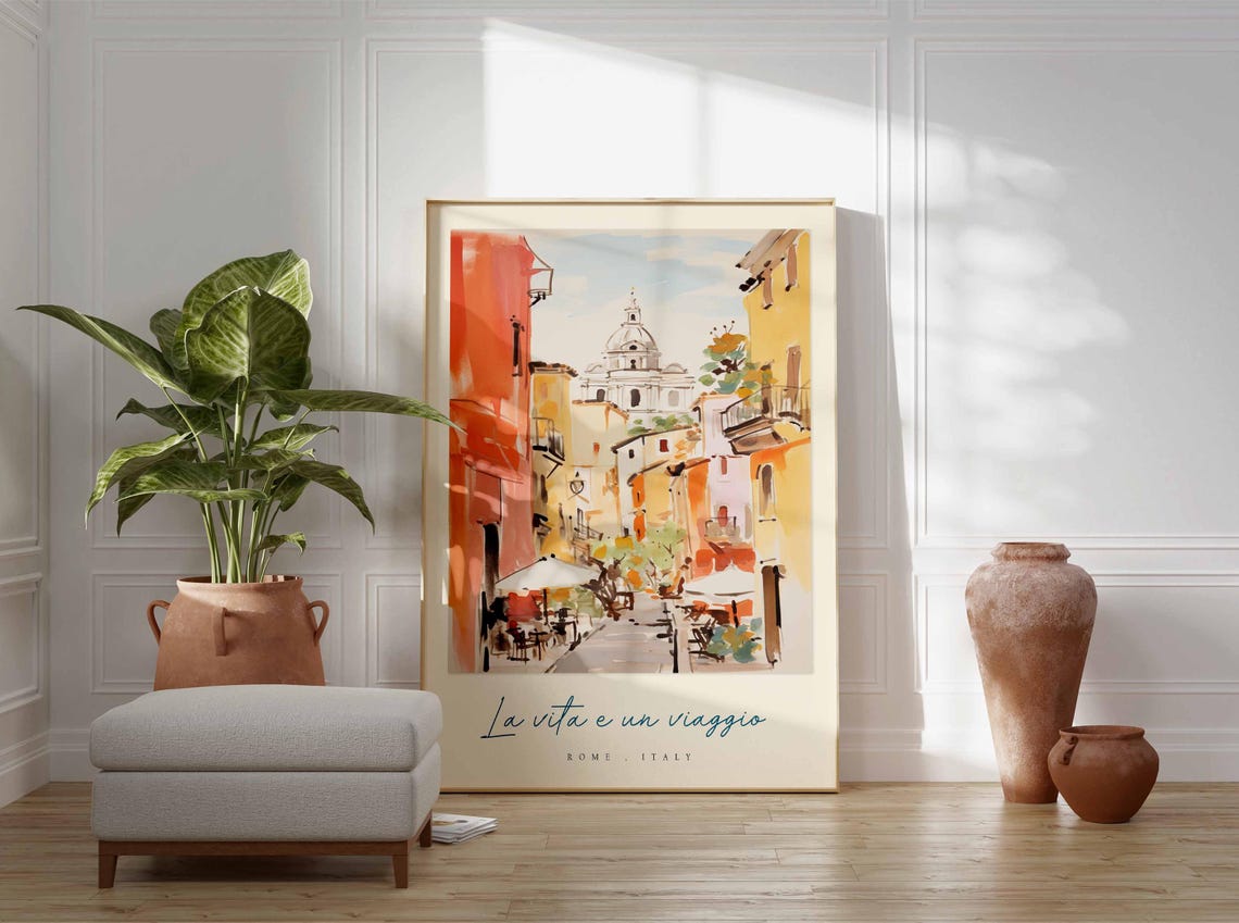 Rome Poster Italian Travel Print Rome Travel Art Rome Wall Art Italy Art Italy Travel Decor Italian Travel Gift - Image 3
