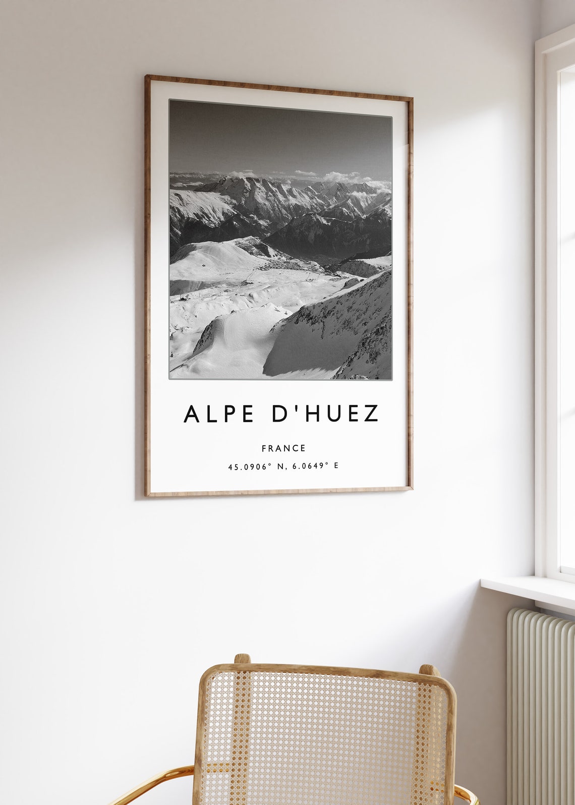 Alpe Dhuez Travel Print Alpe Dhuez Travel Poster France Skiing Travel Print Black And White Travel Poster Travel Art Travel Gift - Image 3