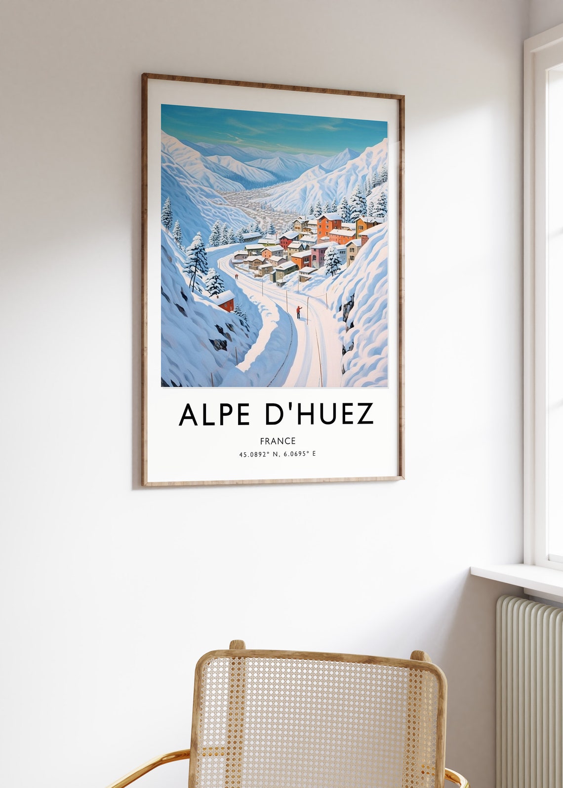 Alpe Dhuez Travel Print Alpe Dhuez Travel Poster France Skiing Travel Print Full Colour Travel Poster Travel Art Travel Gift - Image 3
