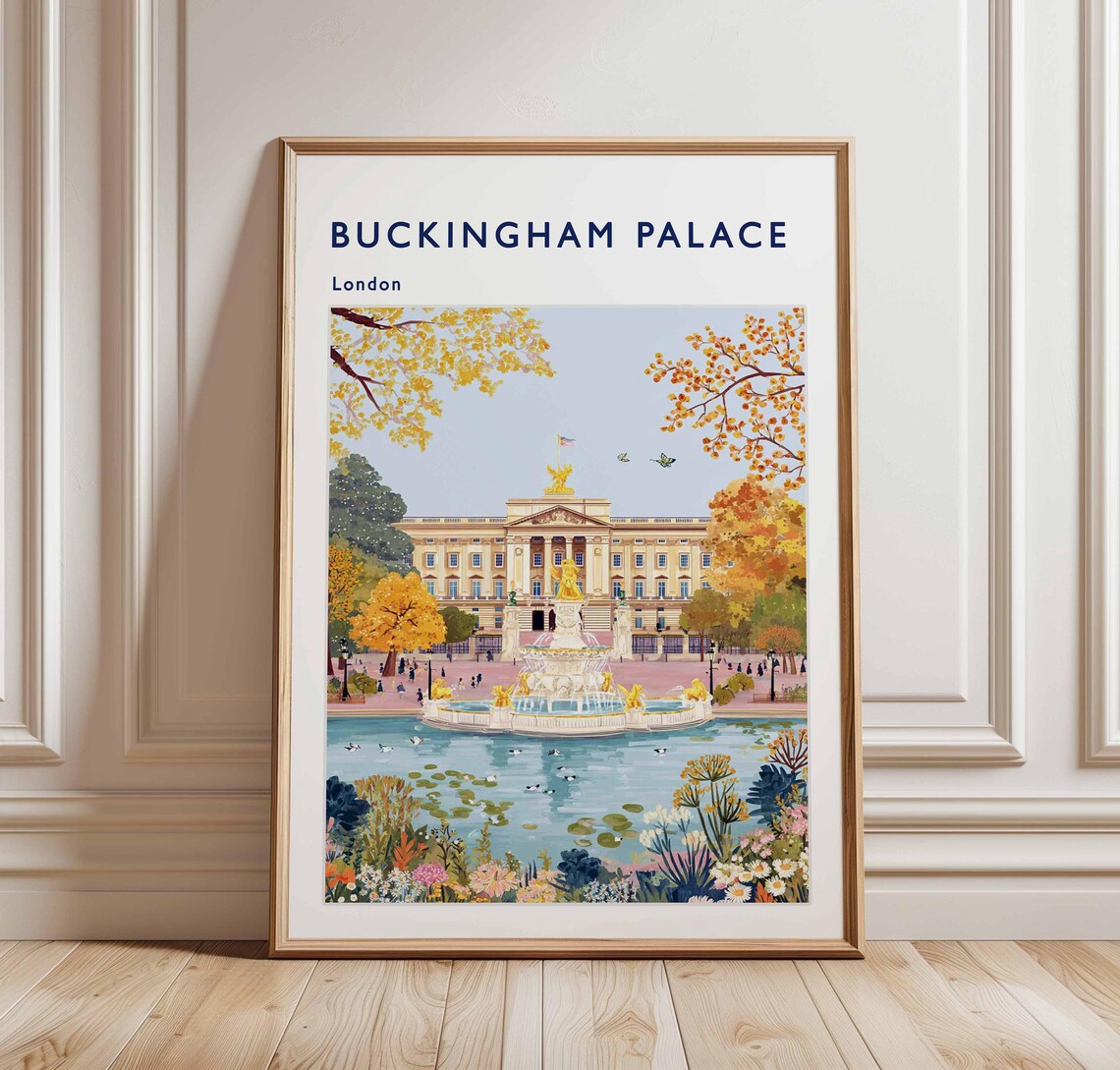 Buckingham Palace London Autumn Foliage Memorial Garden Poster