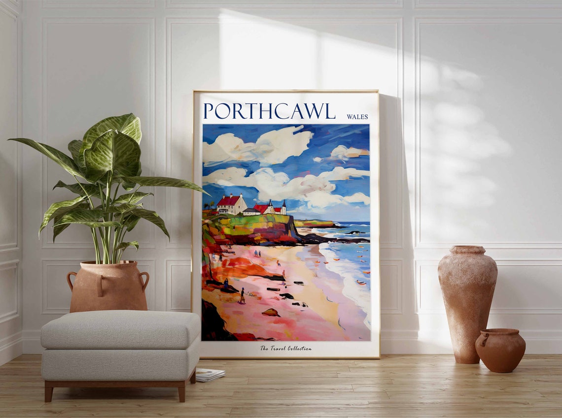 Porthcawl Poster Porthcawl Travel Print Wales Travel Poster Welsh Decor Tropical Decor Porthcawl Gift Porthcawl Travel Poster - Image 3