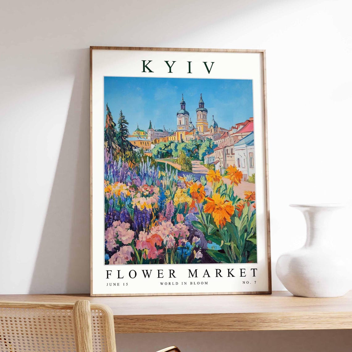 Kyiv Flower Market Poster Kyivprint Ukrainian Floral Wall Art Kyivfloral Decor Botanical Ukraine Print Europe Travel