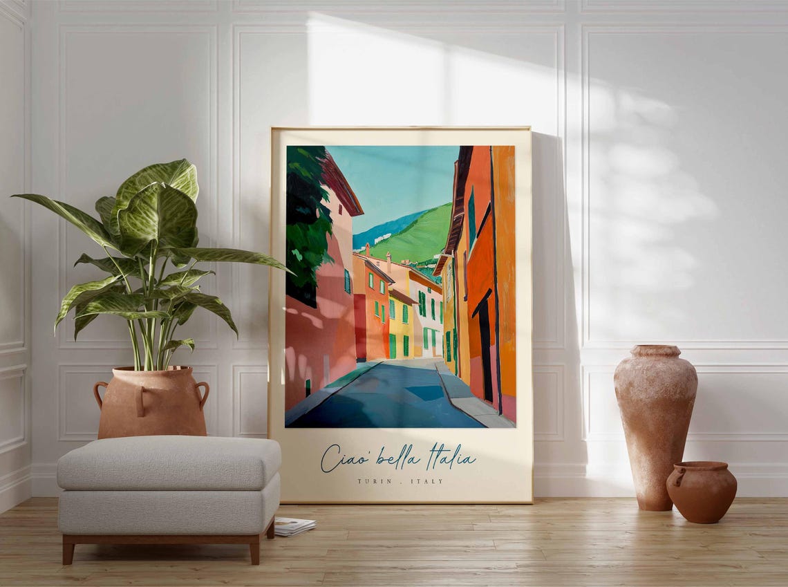Turin Poster Italian Travel Print Turin Travel Art Turin Wall Art Italy Art Italy Travel Decor Italian Travel Gift - Image 3