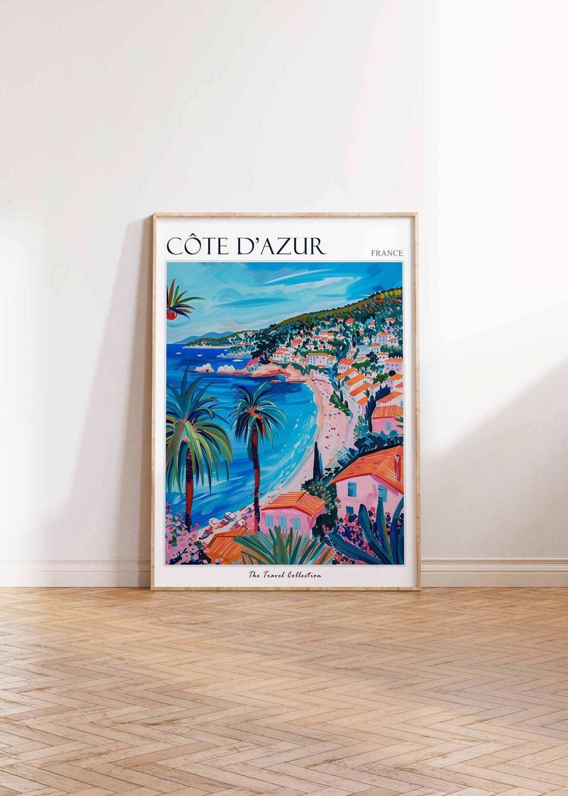 Cote Dazur France Palm Trees Coastal Bay French Riviera Poster - Image 2