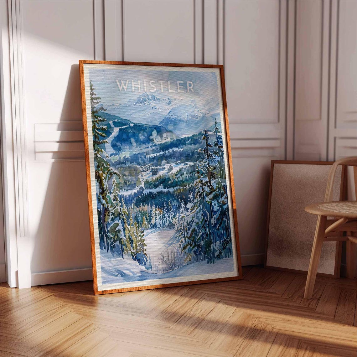 Whistler Canada Valley Slopes Painterly Watercolor Travel Poster - Image 3