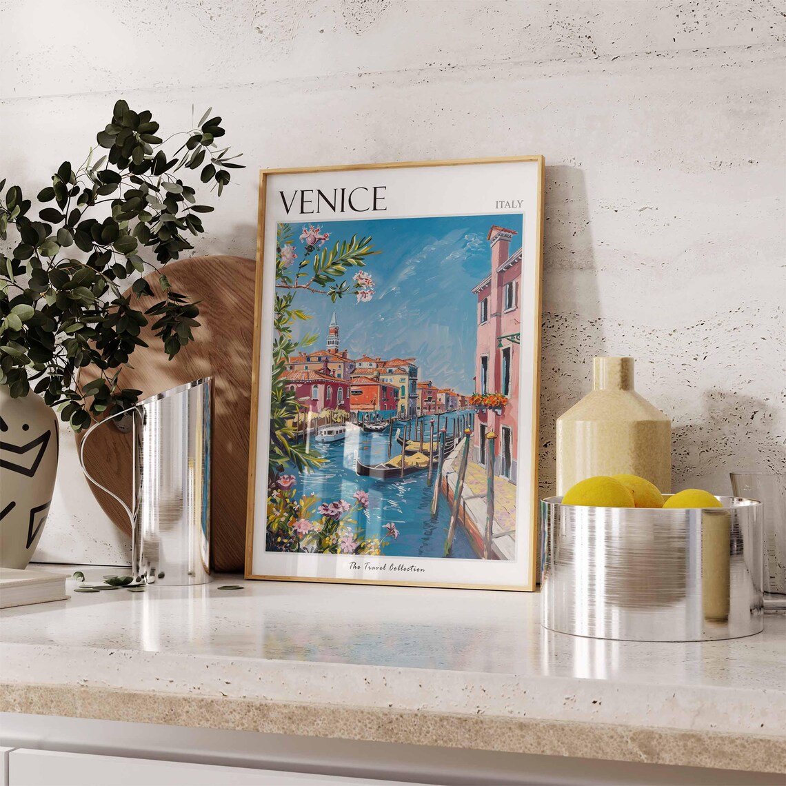 Venice Italy Grand Canal Gondolas Colorful Palaces Travel Poster - Image 3