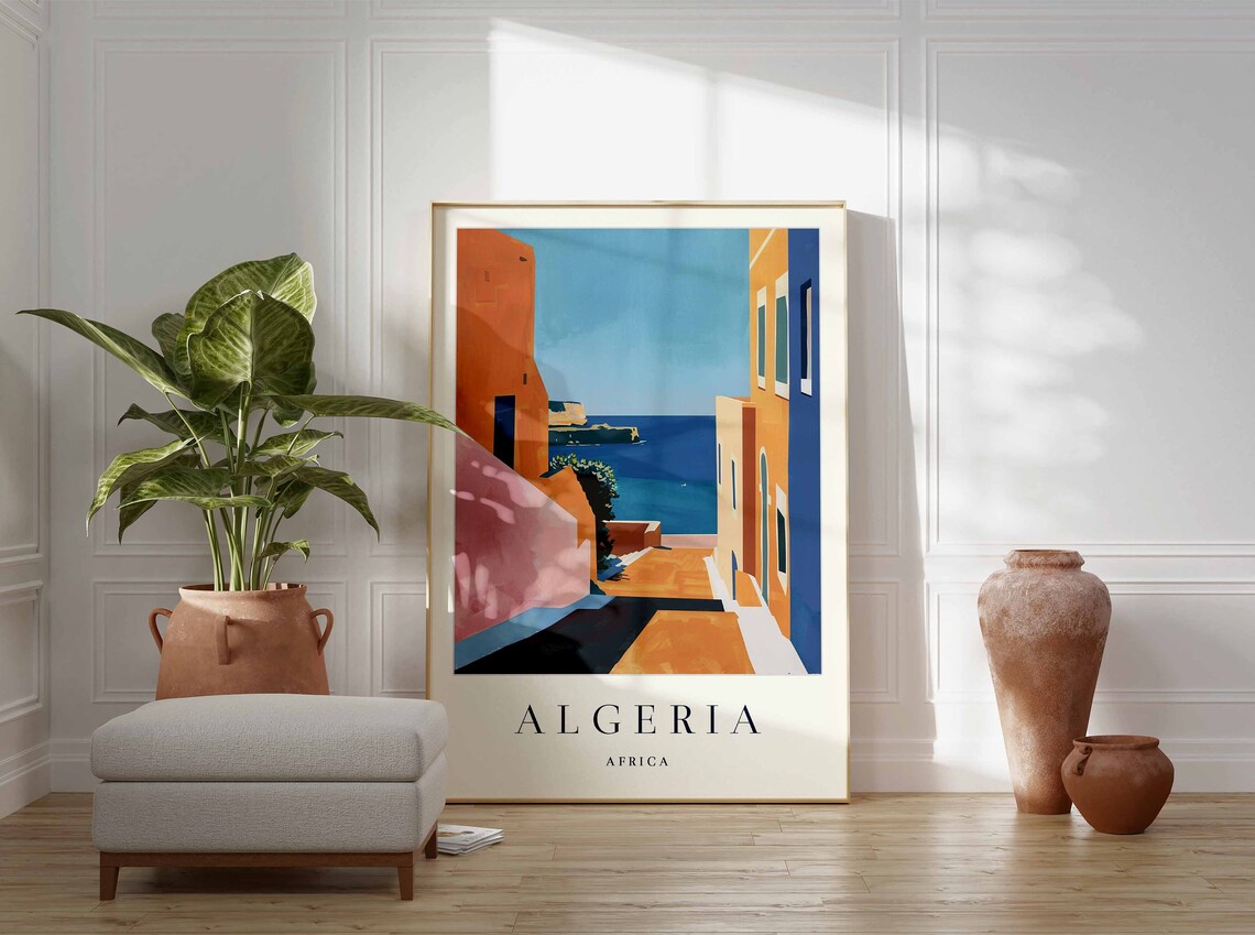 Algeria Travel Print, Tropical Africa Wall Art - Image 3