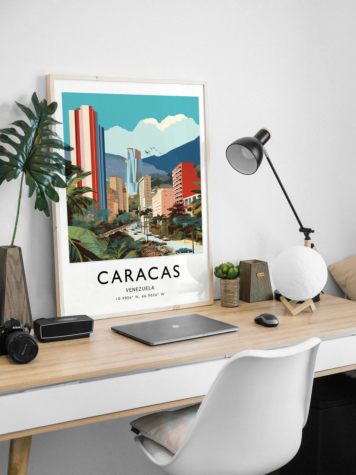Caracas Venezuela Travel Poster Modern City Towers And Mountains - Image 2