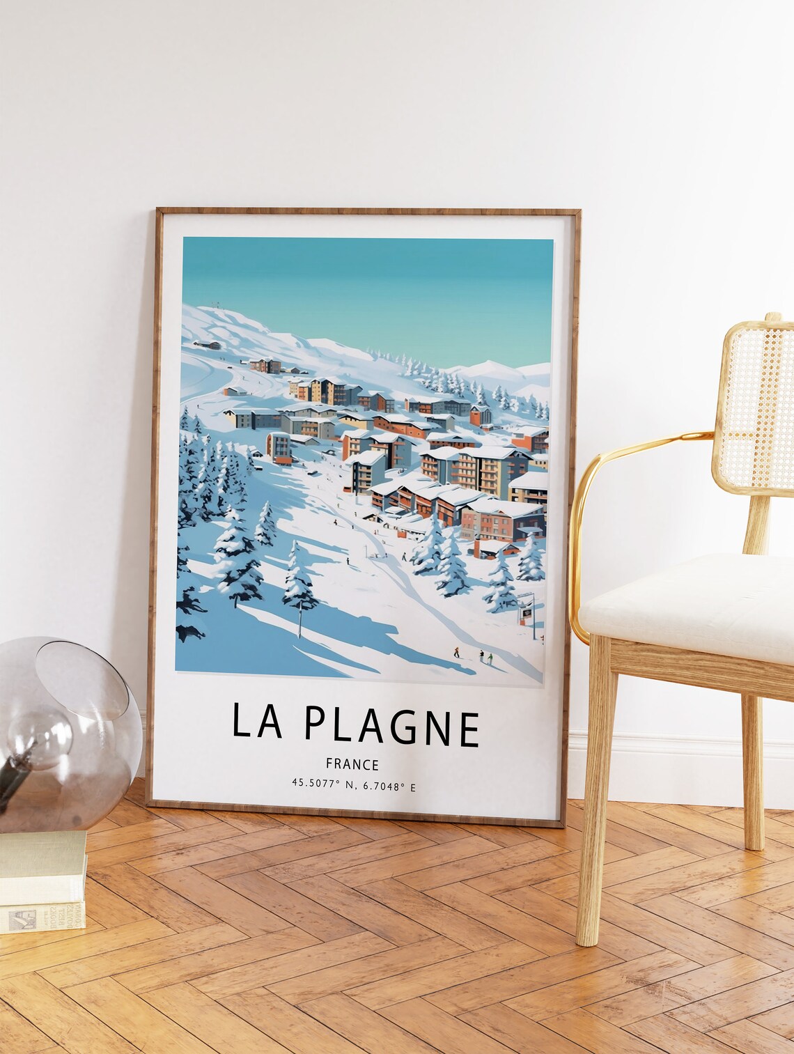 La Plagne Skiing Travel Poster, Winter Sport Print - Image 2