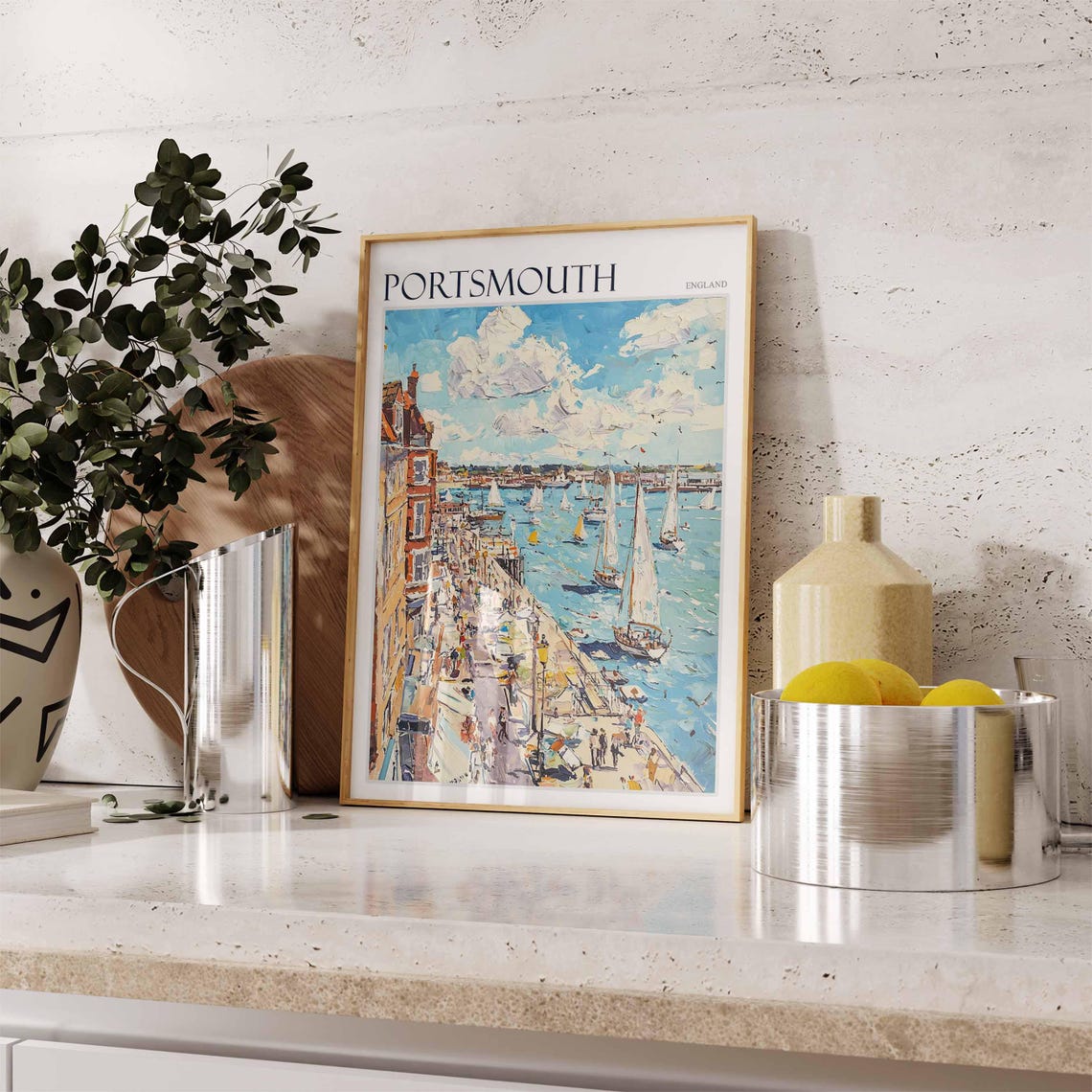 Portsmouth Poster Uk Travel Poster Coastal Wall Art British Decor Uk Home Decor Portsmouth Wall Art Portsmouth Travel Print Uk Print - Image 3