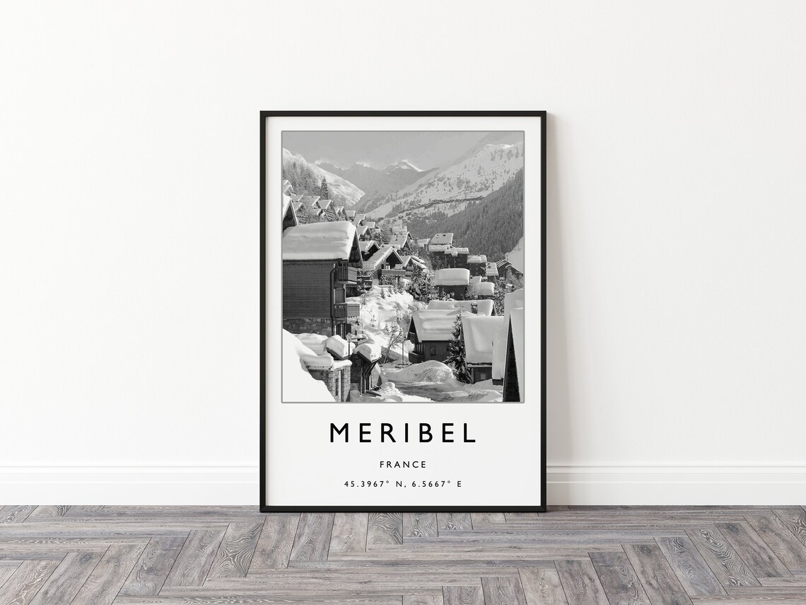 Méribel France Skiing Travel Poster, Winter Sport Art - Image 2