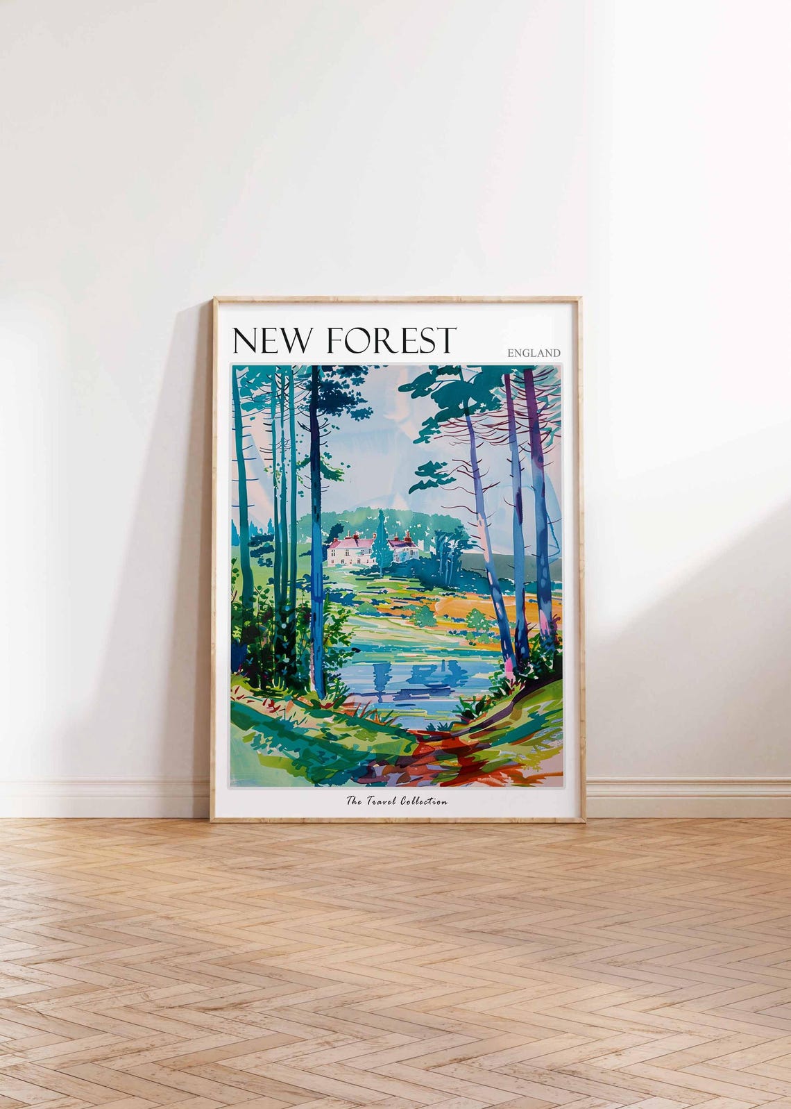 New Forest Poster England Travel Poster Countryside Poster English Countryside New Forest Travel Print Countryside Travel Print - Image 2