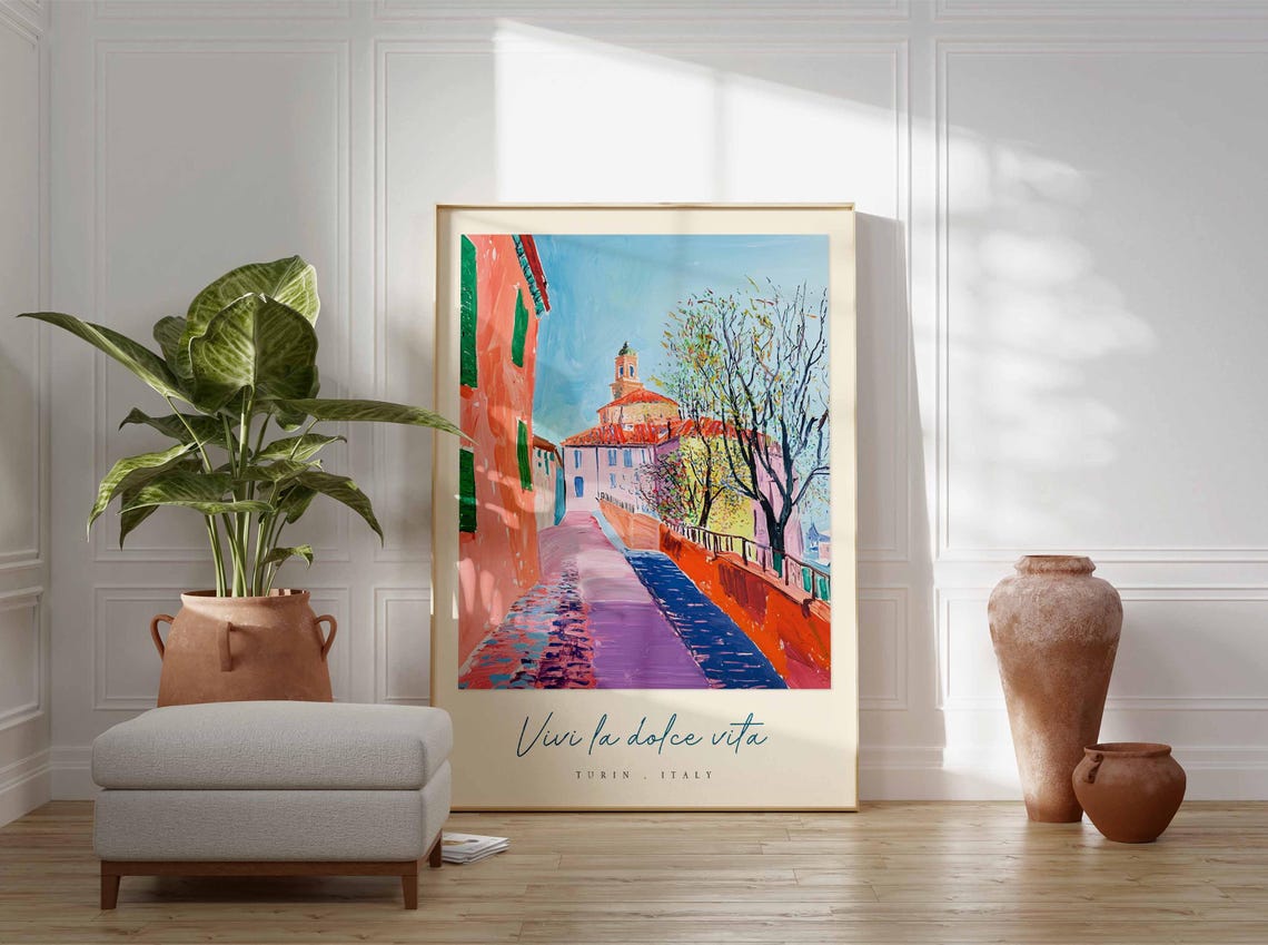 Turin Poster Italian Travel Print Turin Travel Art Turin Wall Art Italy Art Italy Travel Decor Italian Travel Gift - Image 3