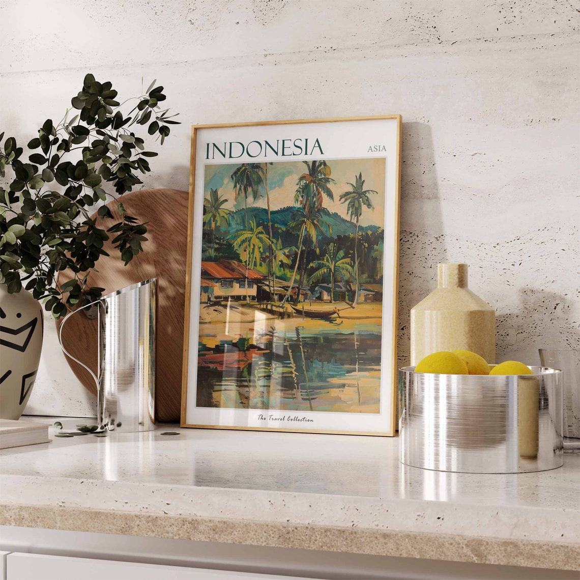 Indonesia Poster Indonesia Travel Print Asian Decor Indonesian Travel Poster Indonesian Art Oriental Poster Asian Wall Art - Image 3