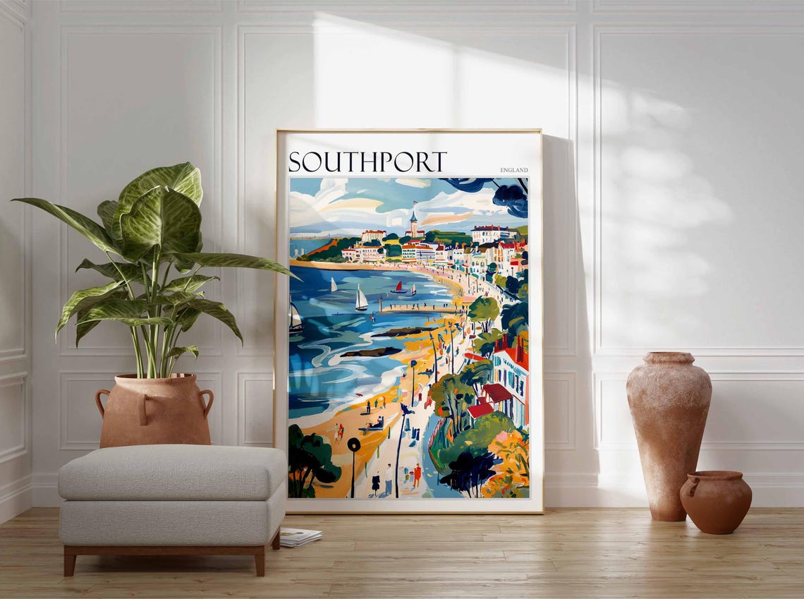 Southport Poster Uk Travel Poster Seaside Art Poster British Wall Decor Southport Wall Art Southport Wall Decor Southport Travel Print - Image 2