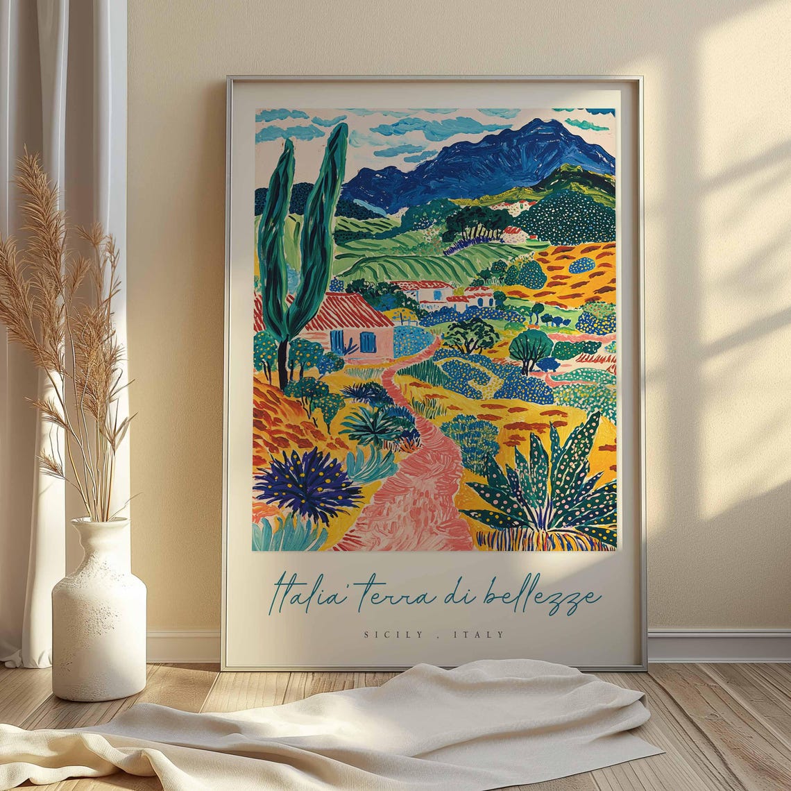 Sicily Poster Italian Travel Print Sicily Travel Art Sicily Wall Art Italy Art Italy Travel Decor Italian Travel Gift - Image 2