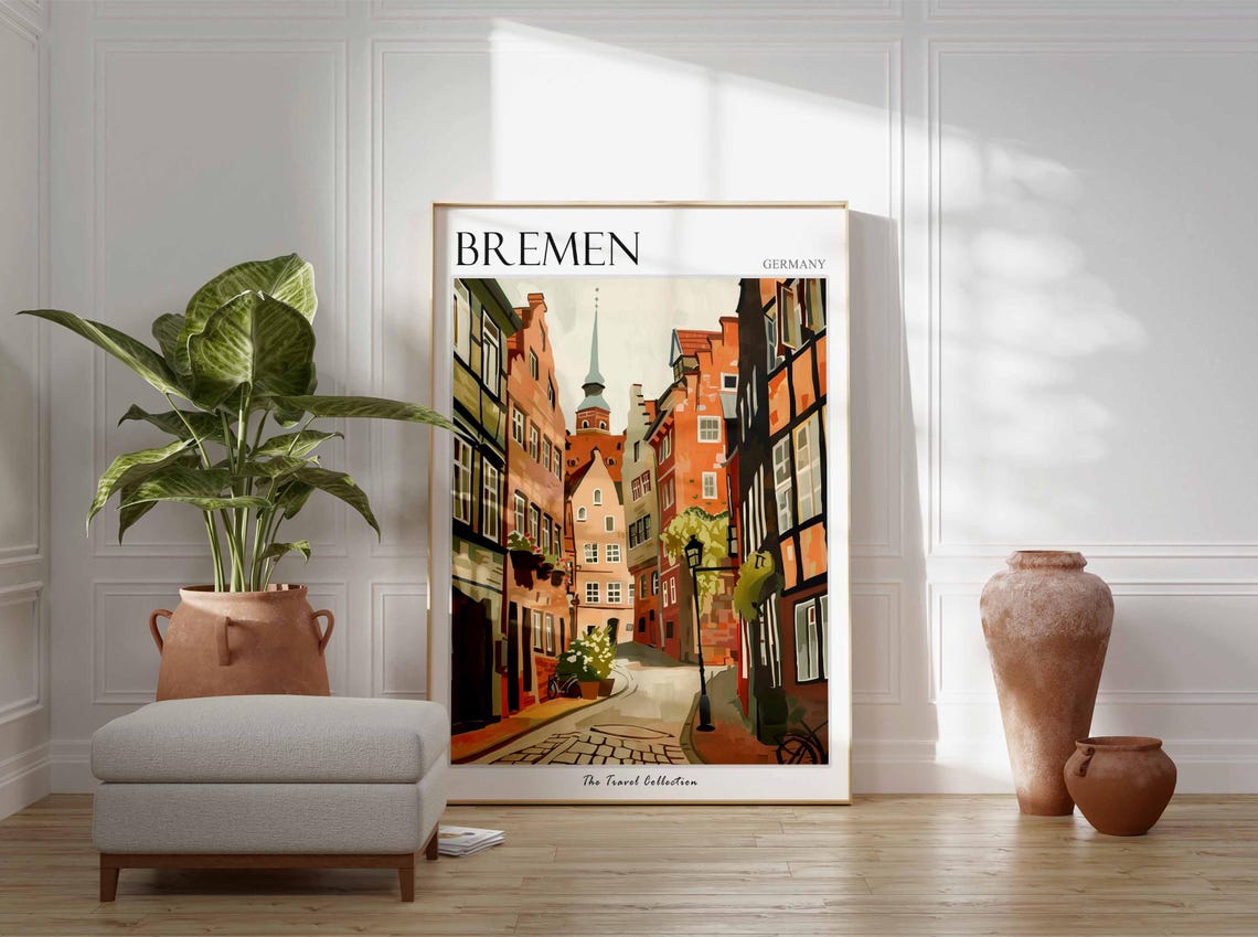 Bremen Poster Germany Travel Print German Decor Europe Travel Poster European Wall Art City Print Bremen Gift Bremen Travel Poster - Image 3