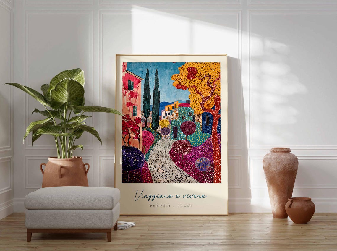 Pompeii Poster Italian Travel Print Pompeii Travel Art Pompeii Wall Art Italy Art Italy Travel Decor Italian Travel Gift - Image 3