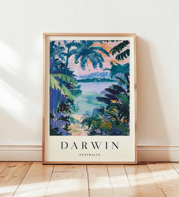 Darwin Australia Travel Poster Tropical Northern Territory Wall Art