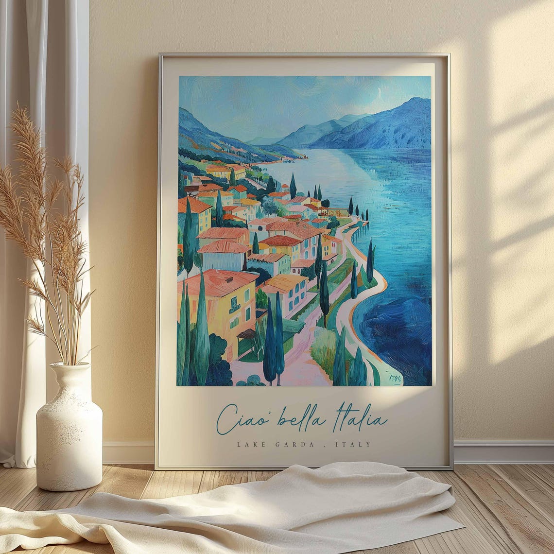 Lake Garda Poster Italian Travel Print Lake Garda Travel Art Lake Garda Wall Art Italy Art Italy Travel Decor Italian Travel Gift - Image 2