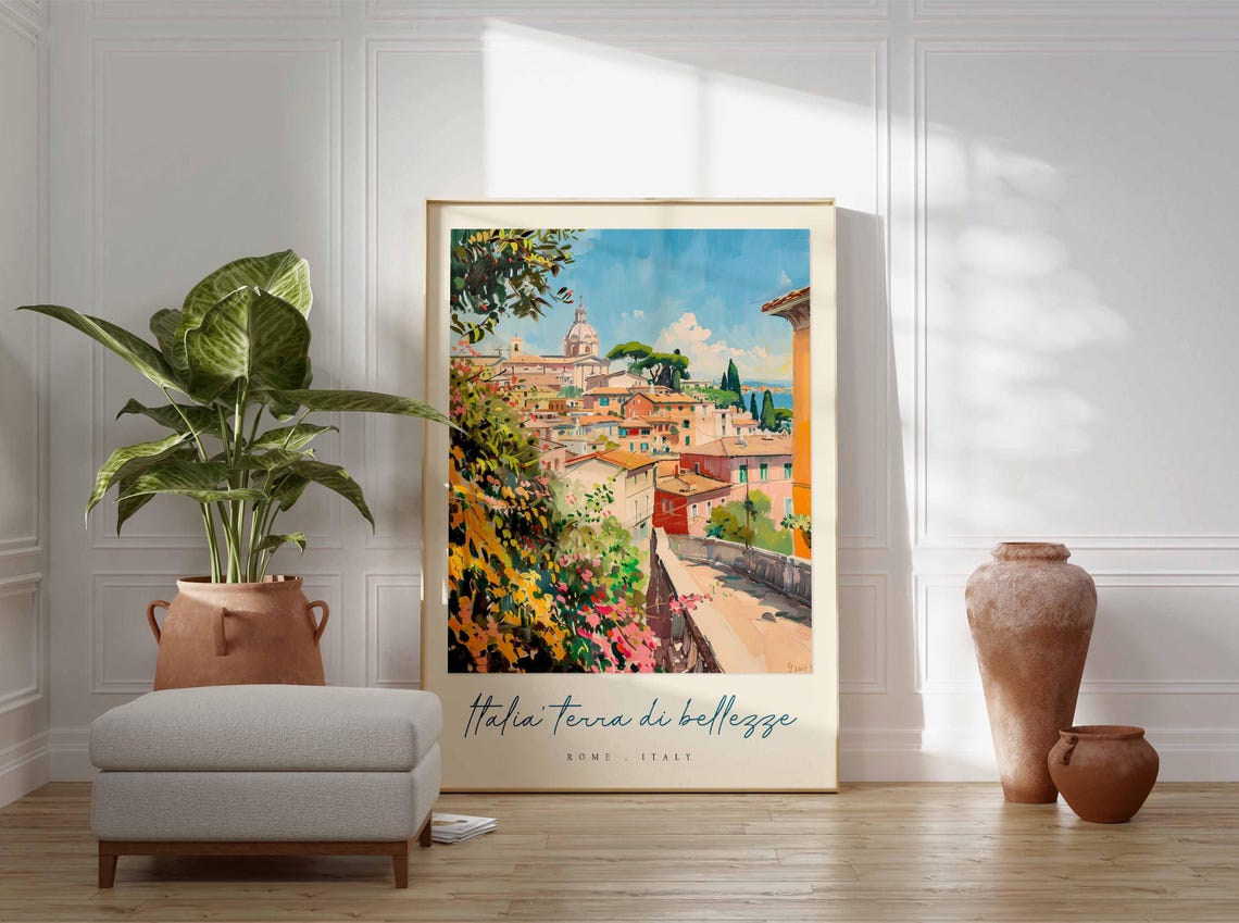 Rome Poster Italian Travel Print Rome Travel Art Rome Wall Art Italy Art Italy Travel Decor Italian Travel Gift - Image 3