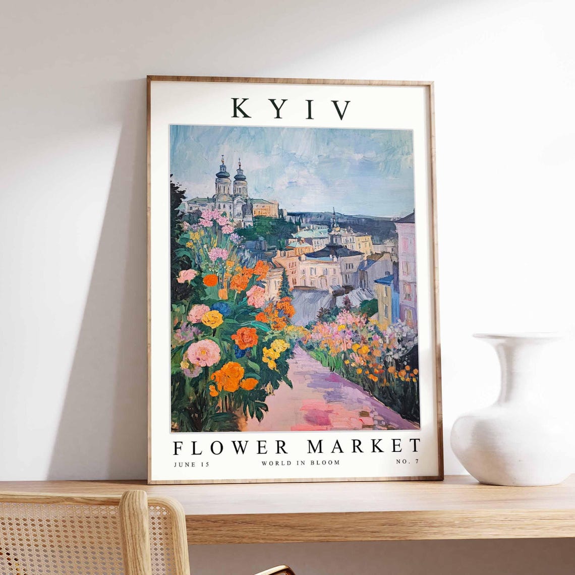 Kyiv Flower Market Poster Kyivprint Ukrainian Floral Wall Art Kyivfloral Decor Botanical Ukraine Print Europe Travel