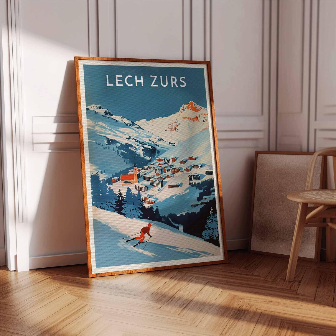 Lech Zrs Skiing Travel Poster, Austria Travel Print - Image 3
