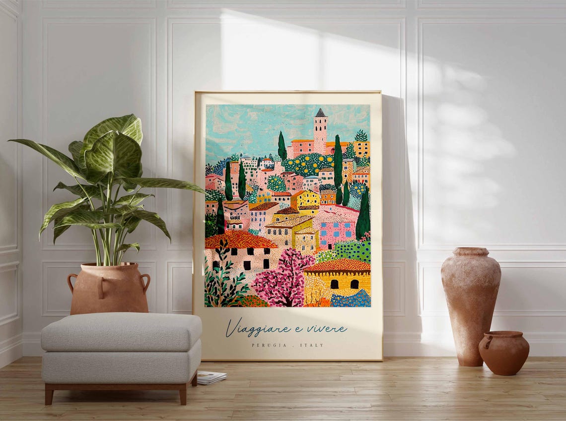 Perugia Poster Italian Travel Print Perugia Travel Art Perugia Wall Art Italy Art Italy Travel Decor Italian Travel Gift - Image 3