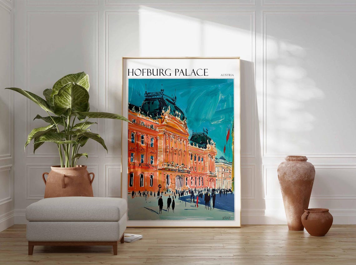 Hofburg Palace Poster Austria Travel Print Austrian Decor Europe Travel Poster European Wall Art Hofburg Palace Travel Poster - Image 2