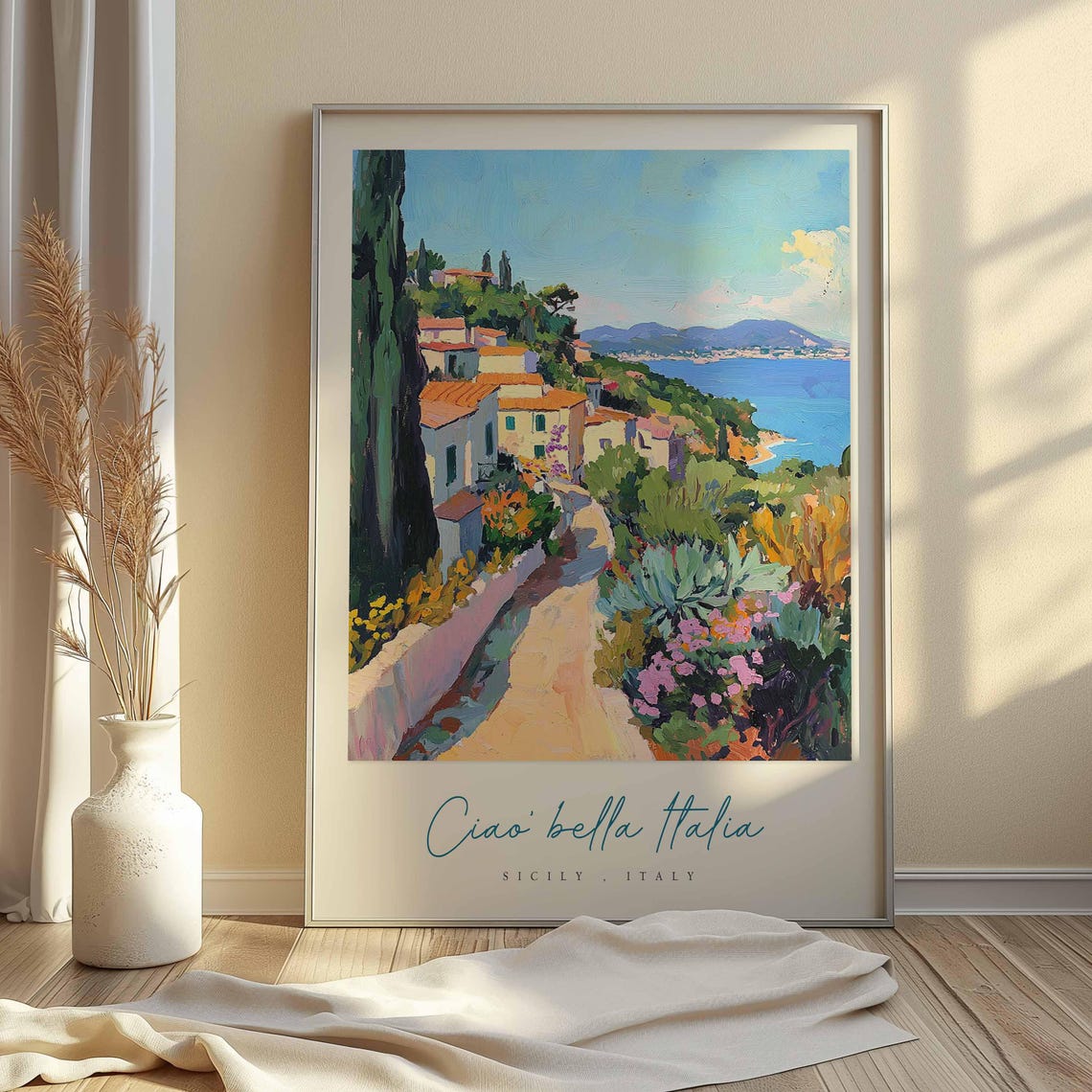 Sicily Poster Italian Travel Print Sicily Travel Art Sicily Wall Art Italy Art Italy Travel Decor Italian Travel Gift - Image 2