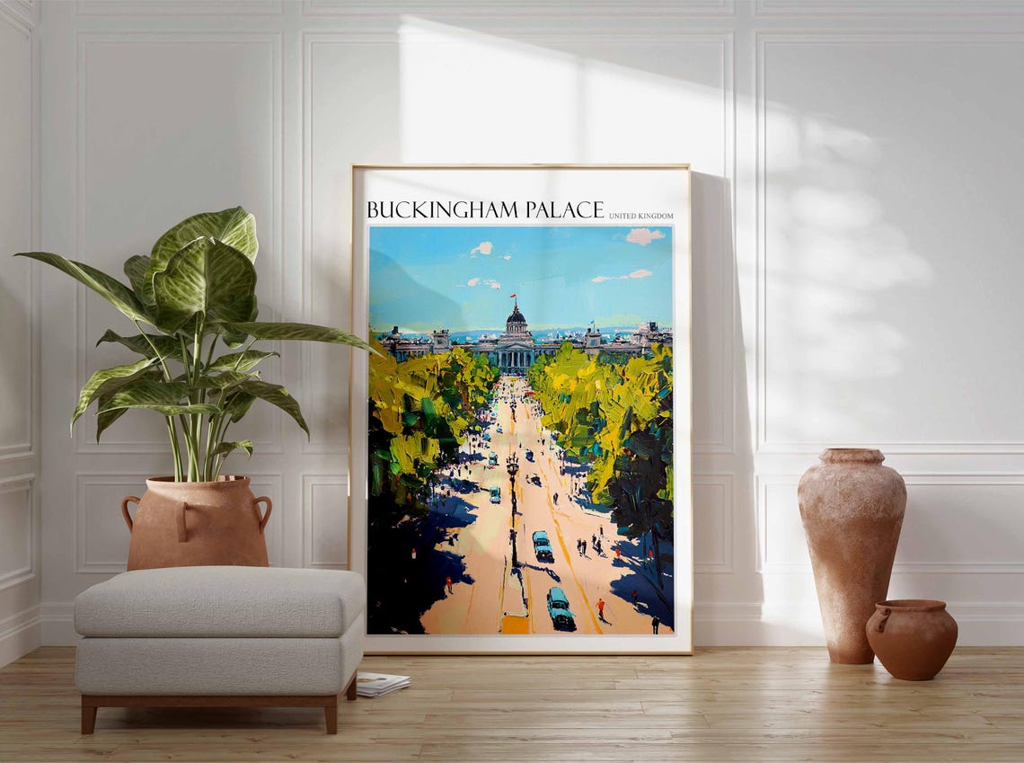 Buckingham Palace Poster England Travel Print British Decor United Kingdom Travel Poster City Print Buckingham Palace Travel Poster - Image 2