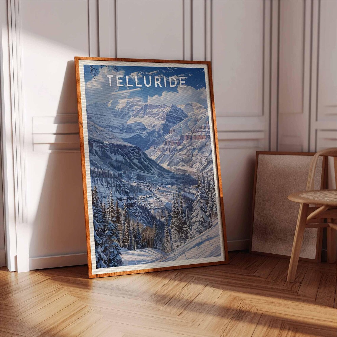 Telluride Panoramic Winter Valley and the Colorado Ski Town Poster - Image 3