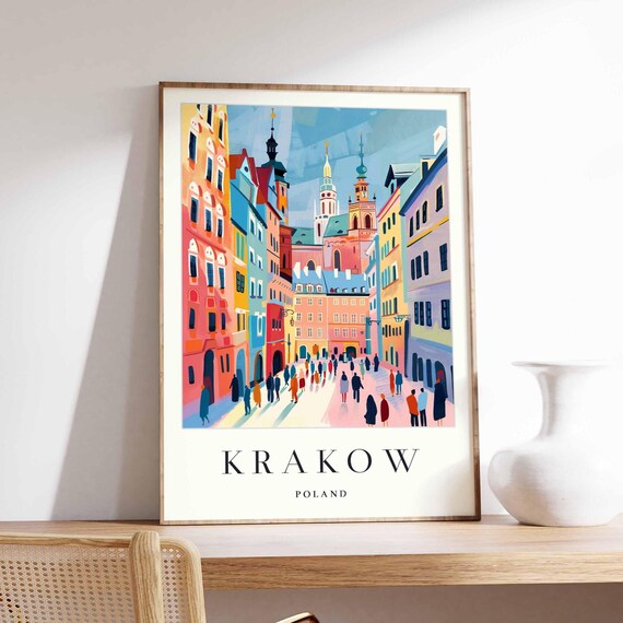 Krakow Poster Minimalist Poland City Map Print