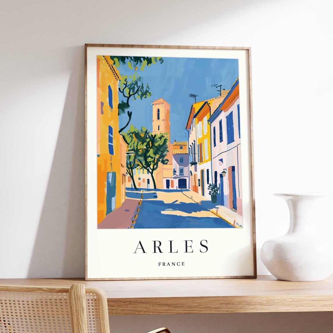 Arles France Travel Poster, Provence Roman Ruins