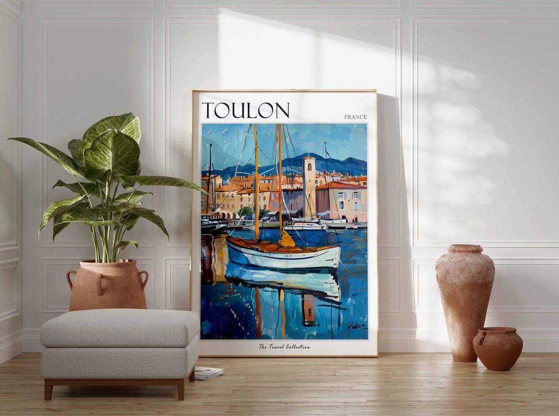 Toulon Poster France Travel Print French Decor Europe Travel Poster European Wall Art City Print Toulon Gift Toulon Travel Poster - Image 3