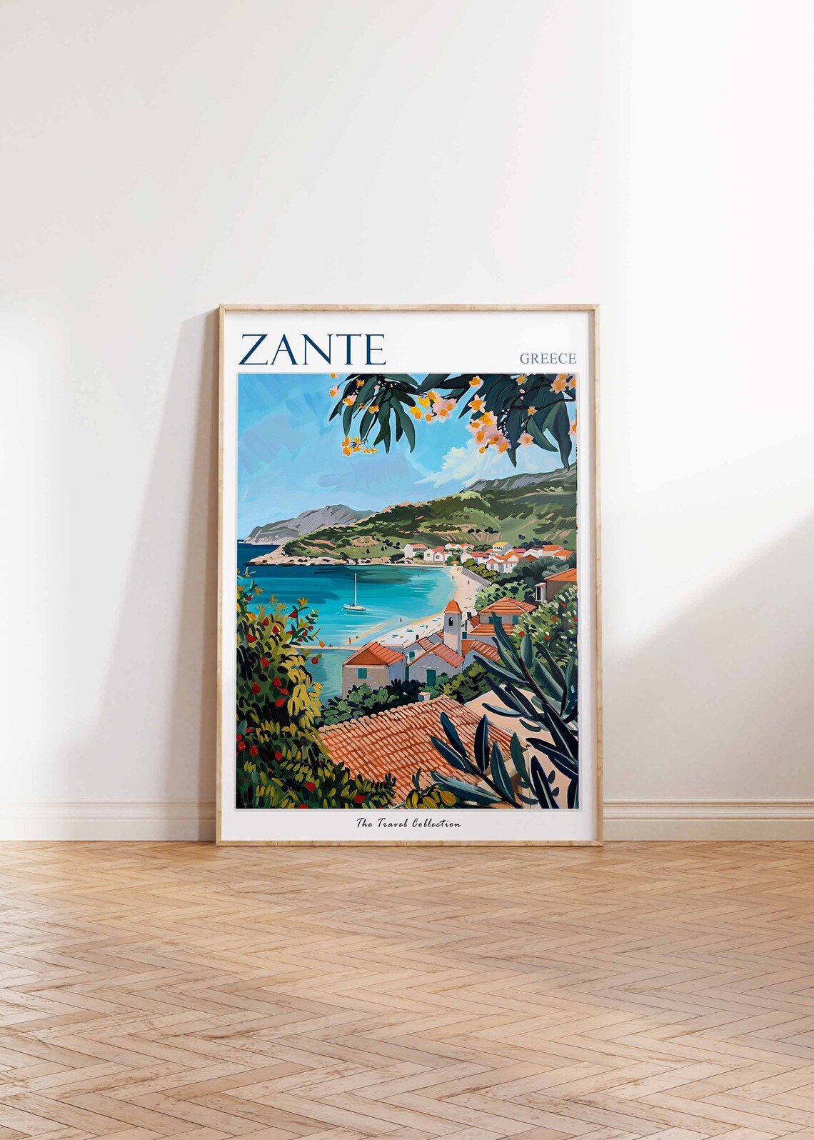 Zante Travel Poster, Greek Tropical Travel Art - Image 3