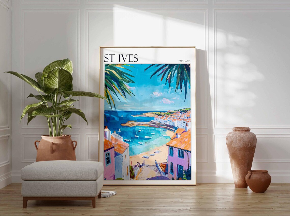 St Ives Travel Poster, Cornwall Coastal Wall Art - Image 3