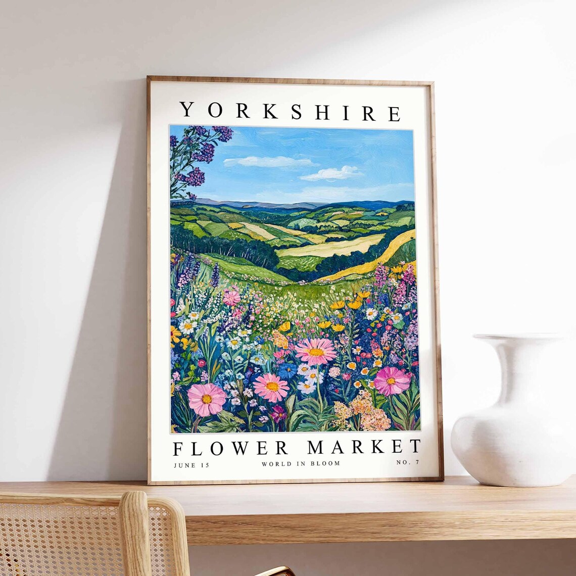 Yorkshire Flower Market No. 7 Wildflower Meadow Hills Art Poster