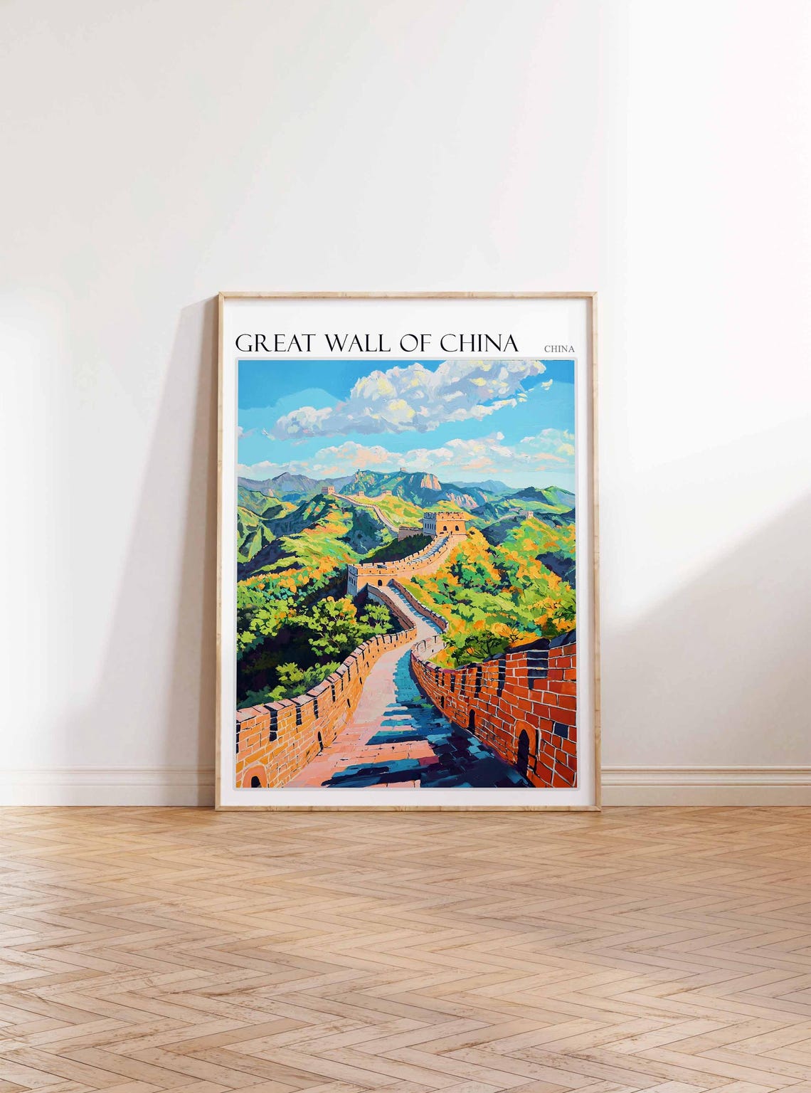 Great Wall Of China Poster Great Wall Of China Travel Print Chinese Decor Asia Travel Poster Asian Wall Art Botanical Decor China Gift - Image 3