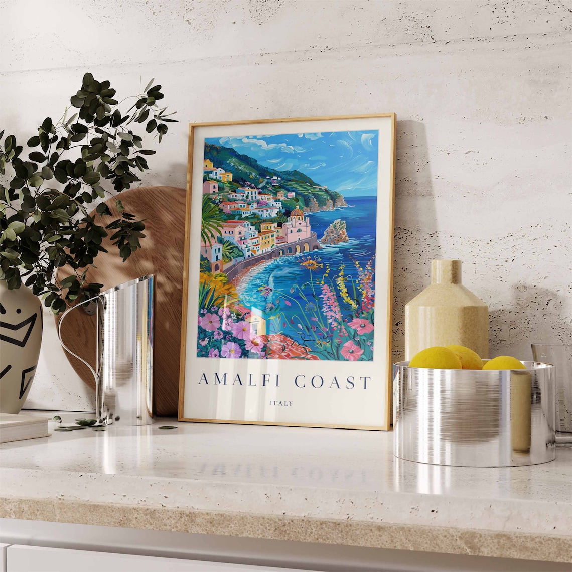Amalfi Coast Travel Poster, Italy Wall Art - Image 2