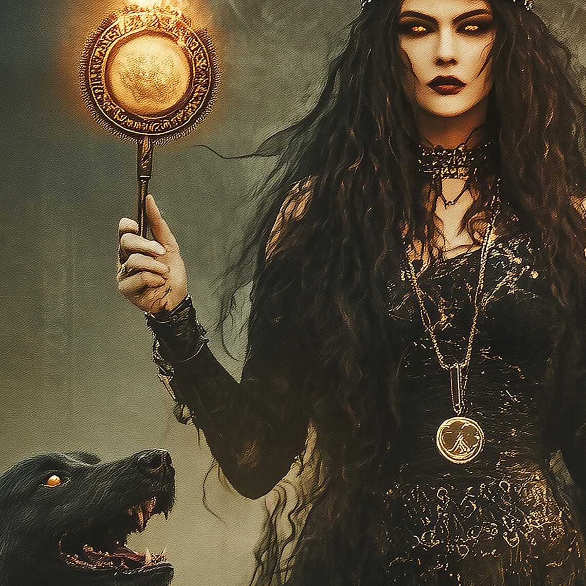 Hecate With Hellhounds, Dark Goddess Art Print - Image 6