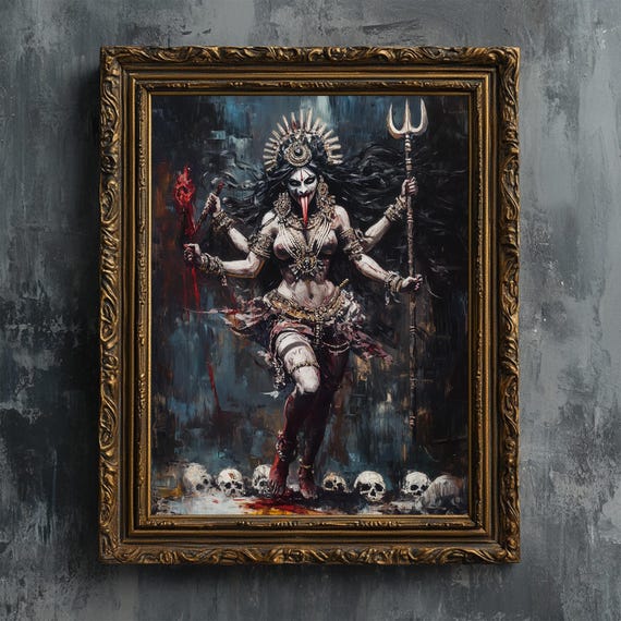 Kali Goddess Dark Fantasy Art Print, Kalika