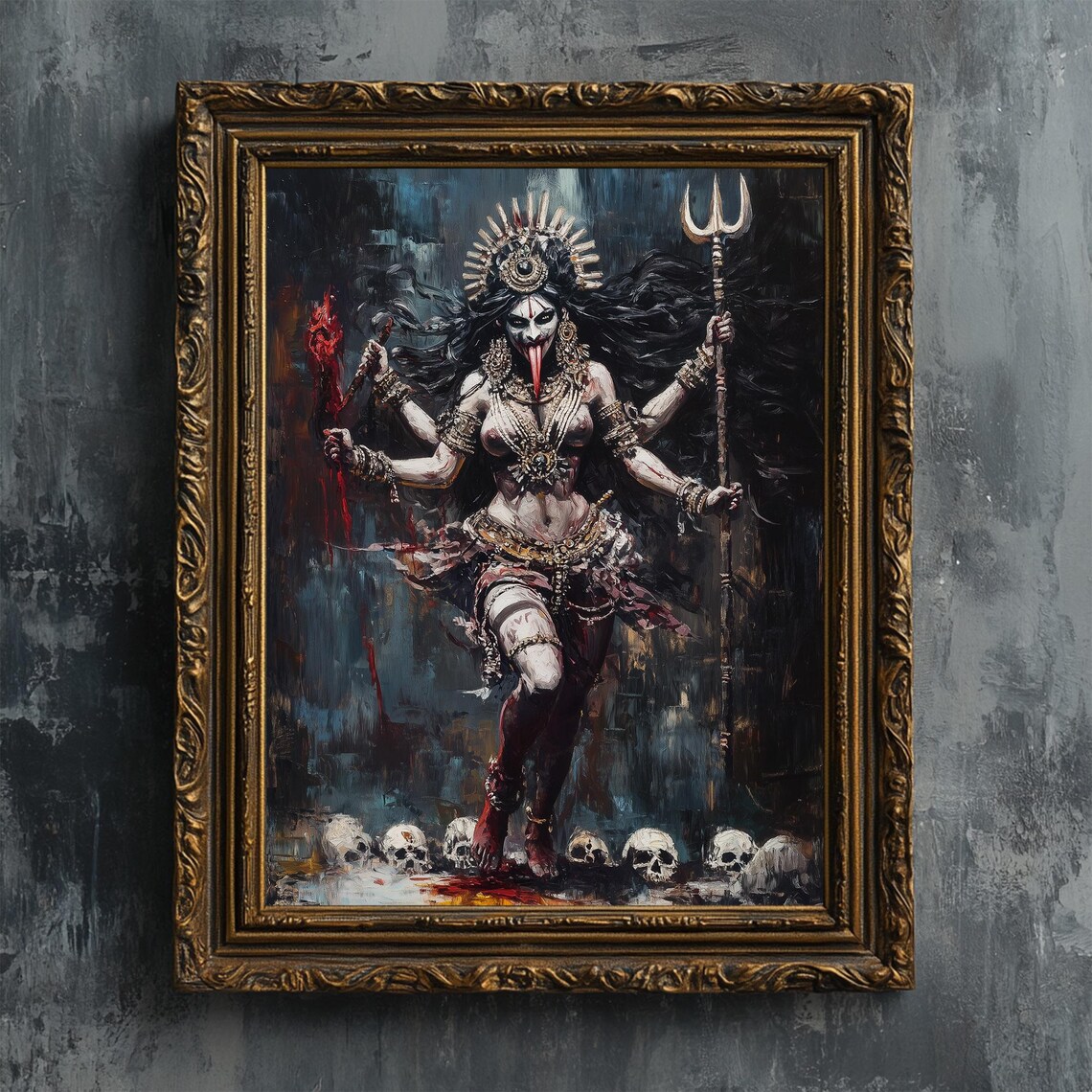 Kali Goddess Dark Fantasy Art Print, Kalika