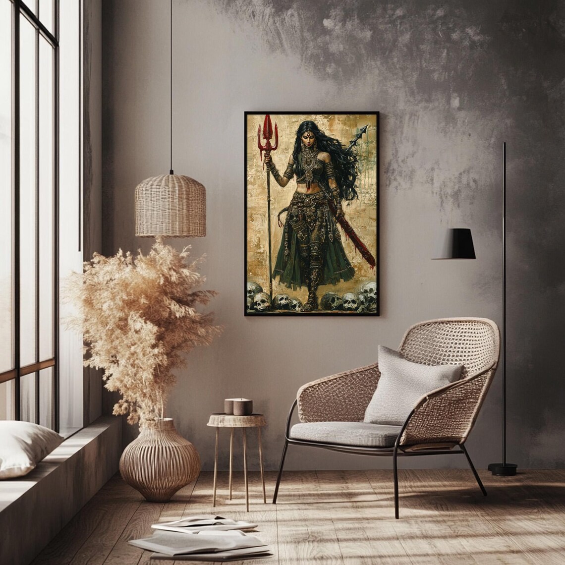 Durga Fantasy Art Print, Gothic Dark Art - Image 4